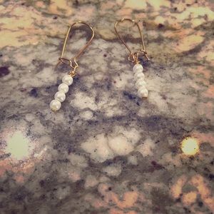 Gold plated hook and pearls.
